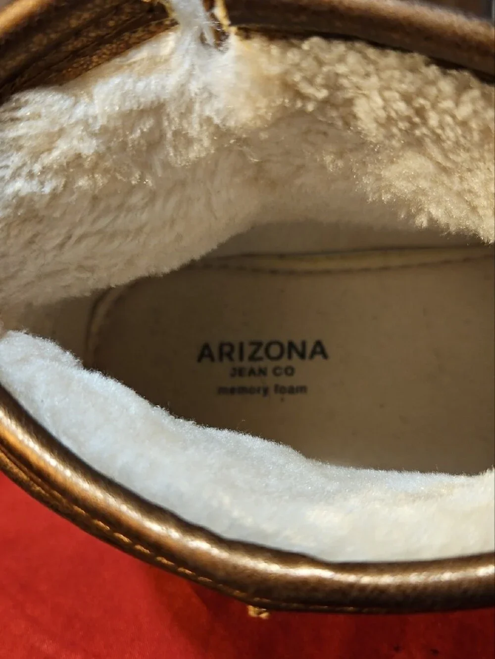 Arizona Jean Company Metallic Bronze Shearling-Lined Womens Boots